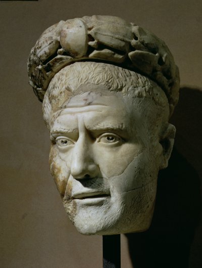 Chefe de Filipe, o Árabe, Imperador Romano (244-249) (mármore) de Unbekannt
