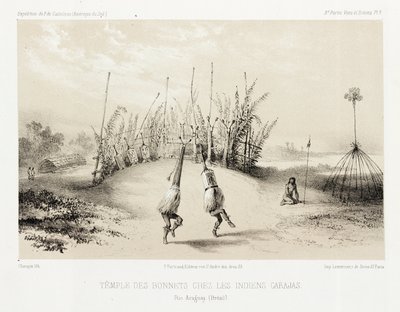 Templo de Cabeleireiro dos Índios Carajás, Brasil, c 1843-1847 de Unbekannt