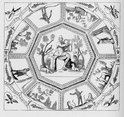 História da Roma Antiga. Pinturas do primeiro século no topo de uma igreja de Unbekannt