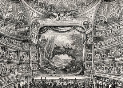 História do teatro: O teatro Variétés Amusantes em Paris (atualmente Théâtre-Francais) de Unbekannter Künstler