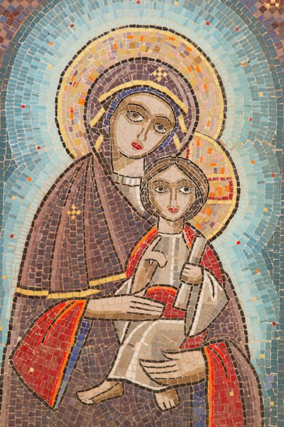 Virgem Santa e São João Kame ícone do mosteiro copta Egito de Unbekannt