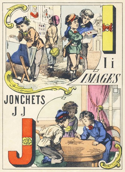 IJ: images, jonchets - Games Alphabet, c.1890 (ilustração) de Unbekannt