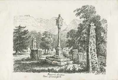 Igreja de Ilam - cruzes antigas: litografia, 1849 de Unbekannt
