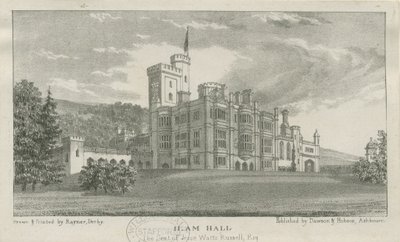 Ilam Hall: litografia, nd [c.1839] de Unbekannt
