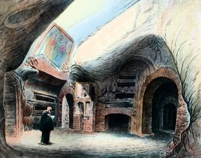 Interior das catacumbas romanas de Unbekannter Künstler