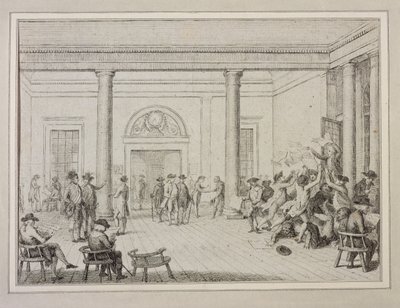 Interior da Bolsa de Valores, c.1790 (gravura) de Unbekannt