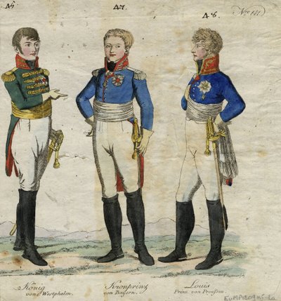 Jerônimo Bonaparte Rei da Vestfália, Príncipe Louis Ferdinand da Prússia e Ludwig I da Baviera de Unbekannt