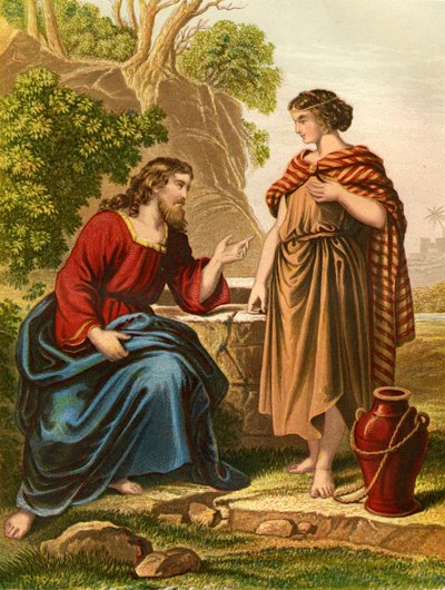 Jesus fala com a mulher samaritana - Bíblia de Unbekannter Künstler