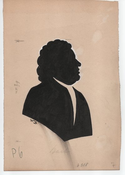Johann Sebastian Bach (1685-1750) (ca. 1850, silhueta) de Unbekannter Künstler