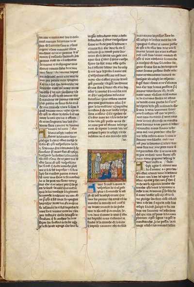 José de Arimatéia pregando aos seus seguidores de Estoire del Saint Graal, c 1315-1325 de Unbekannter Künstler