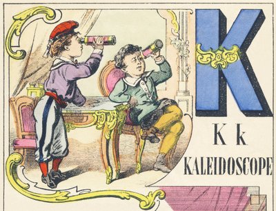 K : Caleidoscópio - Jogos Alfabeto, c.1890 (ilustração) de Unbekannt
