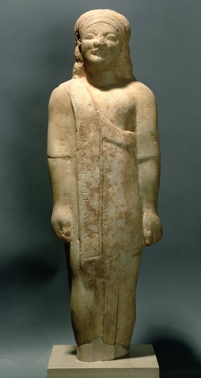 Kouros Dionysermos, Grego, Período Arcaico, c.600 a.C. (pedra) de Unbekannt