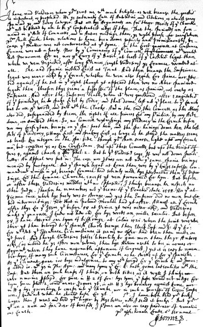 Carta escrita por John Donne a Sir Robert Cotton, devolvendo, com críticas, uma cópia do tratado "De Dignitate regum regnorumque Hispaniae" de Jacobus Valdesius (Diego de Valdes) sobre a precedência da Espanha sobre outras nações de Unbekannt