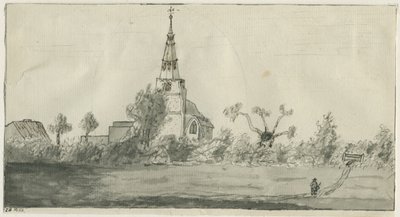 Lichfield - Igreja de São Miguel: desenho em sépia, nd [ Final do século 18] de Unbekannt