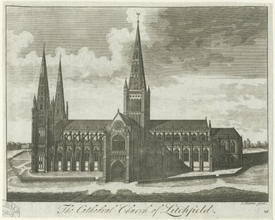 Catedral de Lichfield - vista sul: gravura, séc. XVIII de Unbekannt