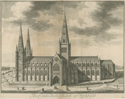 Catedral de Lichfield - vista sul: gravura, nº [c 1730] de Unbekannt