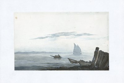 Cúmulos ligeiros e stratus sobre uma enseada marítima de Unbekannter Künstler
