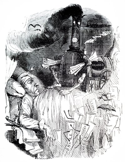 O pesadelo ferroviário de Lord Brougham. de Unbekannter Künstler