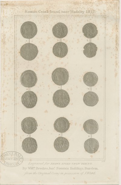 Madeley - Moedas romanas: gravura, sd [c 1817] de Unbekannt