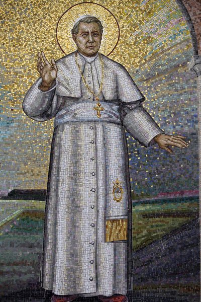 Madonna della Scala Abadia Beneditina, Noci, Apulia Mosaic representando o Papa Pio X, Noci, Italie de Unbekannt