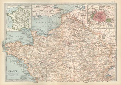Mapa de França, c.1900 (gravura) de Unbekannter Künstler