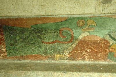México, Cidade do México, Teotihuacan (século I d.C.), Templo de Jaguares, afresco de papagaio de Unbekannt