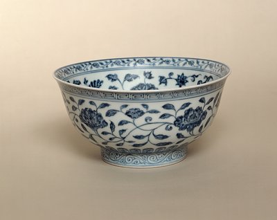 Tigela Ming azul e branca, marca Hsuan-te (1426-35) de Unbekannt