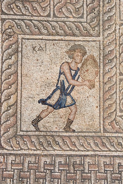 Mosaicos na Ágora Romana (século V d.C.), Delfos (??????), Peloponeso, Grécia (foto) de Unknown