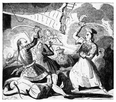Senhora Ching empunhando uma espada, c.1810 (gravura) de Unbekannter Künstler