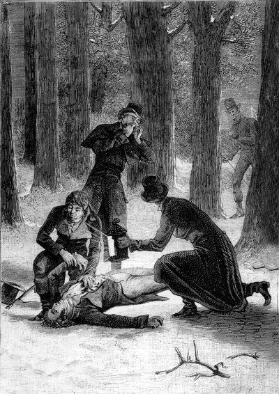 Assassinato de Philippe Lebon (1769-1804) inventor em 1804, na estrada de Le Havre, gravura de Unbekannt