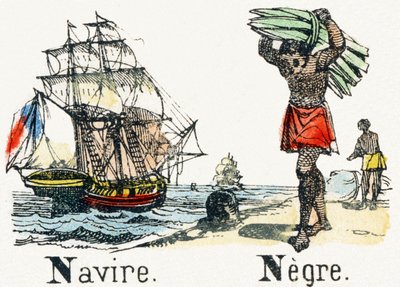 N - Navio Preto - Alfabeto de Entretenimento Infantil c.1890 (litografia) de Unbekannt