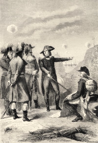 Napoleão no cerco de Toulon, França, em 1793 (gravura) de Unbekannter Künstler
