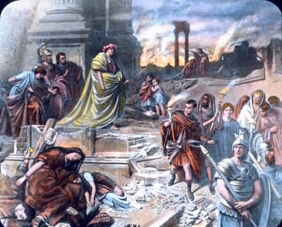 Nero após o incêndio de Roma de Unbekannter Künstler