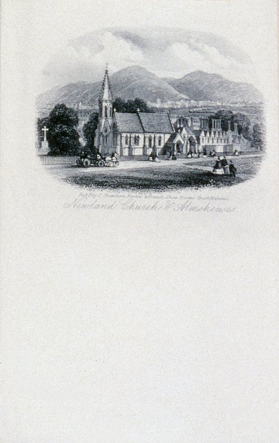 Newland Church and Almshouses, Worcestershire (gravura) de Unbekannt