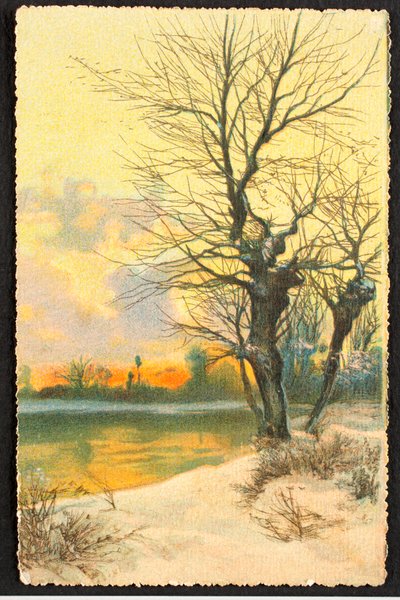 Velho cartão postal/paisagem de inverno de Unbekannt