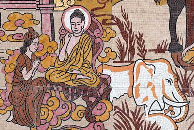 Ong Nui budista pagode, Wall fresco, A vida do Buda, Quy Nhon, Vietnam, 2019 (foto) de Unbekannt