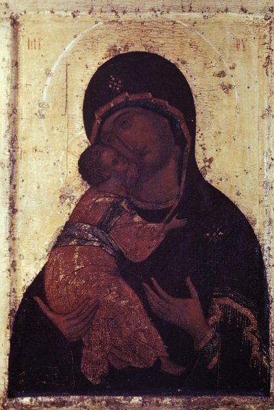 O Ícone de Nossa Senhora de Vladimir por Andrei Rublyov de Unbekannter Künstler