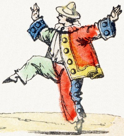 P - Pierrot - Alfabeto de Entretenimento Infantil c.1890 (litografia) de Unbekannt