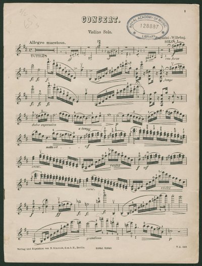 Concerto de Violino Paganini Nº 1, op 6 de Unbekannter Künstler