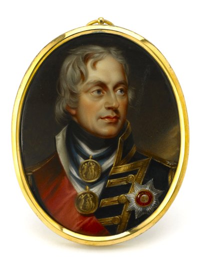 Miniatura pintada, representando o vice-almirante Horatio Nelson (1758-1805). Montado num pendente em cobre e esmalte, início do século XIX, retrato de Henry Pierce Bone (1779-1855). de Unbekannter Künstler