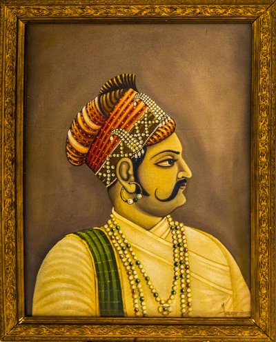 Pinturas de Maharajas no Palácio da Cidade, Jaisalmer, uma cidade exótica no Deserto de Thar, Jaisalmer, Rajasthan, Índia, Ásia (foto) de Unbekannter Künstler