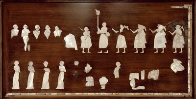 Painel conhecido como o "Padrão de Mari", Período Dinástico Primitivo, c.2500 a.C. (concha, calcário e betume) de Unbekannt
