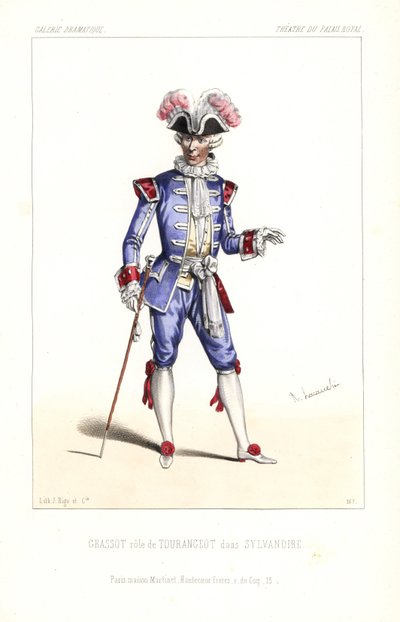 Paul Grassot como Tourangeot em Sylvandire de Leuven/Vanderburch, Teatro do Palais-Royal de Unbekannter Künstler