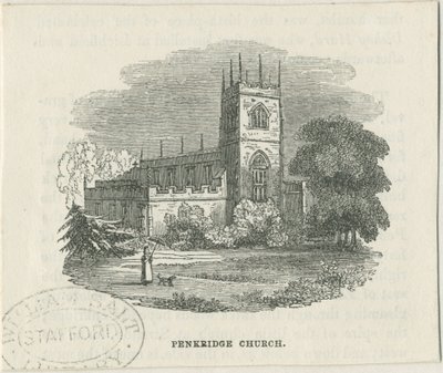 Igreja de Penkridge: gravura em xilogravura, séc. de Unbekannt