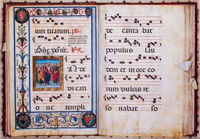 Biblioteca Piccolomini: livro coral, cód. 26.R, ss. 29v-30r com “Cristo e todos os Santos”, de Giovanni di Taldo. de Unbekannter Künstler