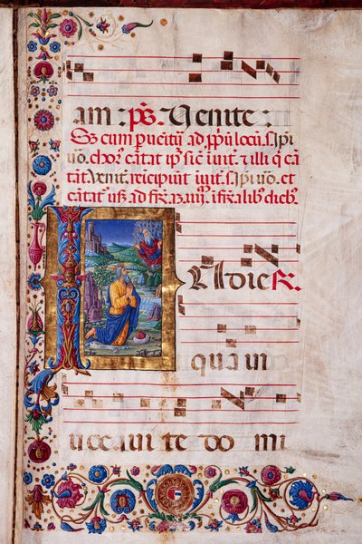 Biblioteca Piccolomini: Livro Coro, cód. 7.G, ss. 40v com “Visão de Jeremias”, de Guidoccio Cozzarelli. de Unbekannter Künstler