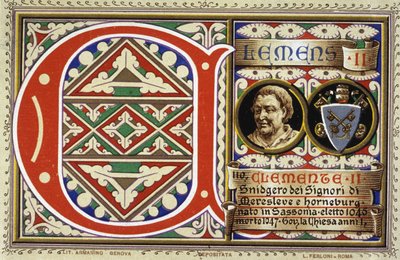 Papa Clemente II (1046-1047). Cromolitografia de 1903. de Unbekannter Künstler
