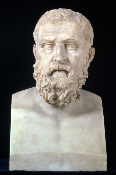 Busto de Sólon (c.640-559 AC), cópia do original grego do século IV AC (mármore) de Unbekannt