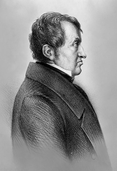 Retrato de Andre-Marie Ampere (1775-1836), físico francês, matemático e um dos fundadores da ciência do eletromagnetismo clássico. de William M. Timlin