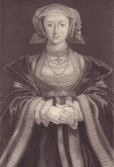 Retrato de Ana de Cléves (1515-1557), Rainha de Inglaterra, gravura de William M. Timlin